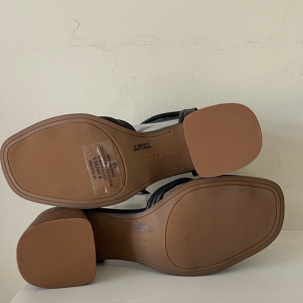 Lucky Brand Women's Jolenne Adjustable Strap Block Heel Black Sandals Size 8.5 - Picture 12 of 14